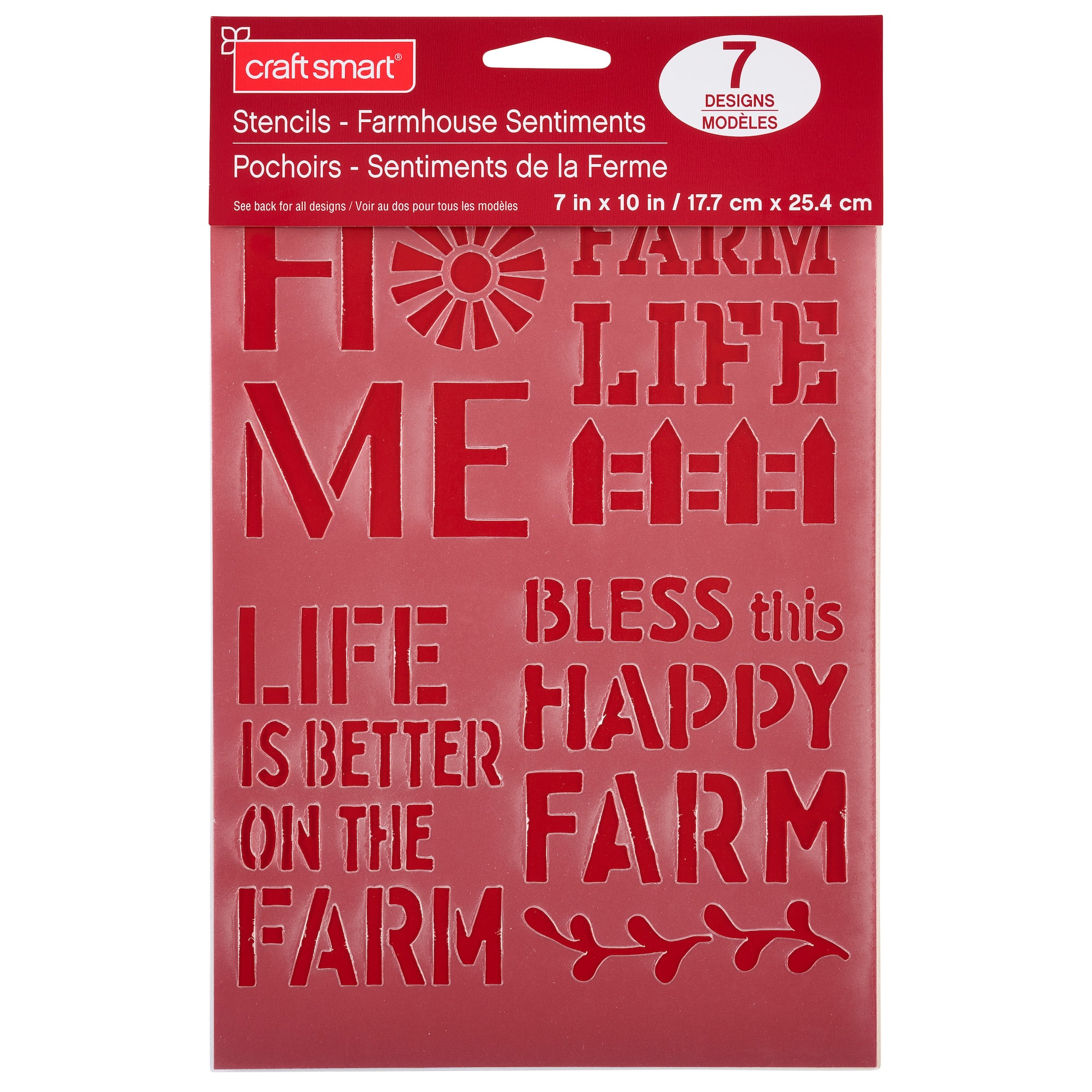 Farmhouse Sentiments Stencils by Craft Smart®, 7" x 10"